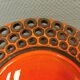 Wall light made from brown and red ceramic. Signed Norman Motala Sweden 1970s.