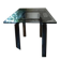 High table with tempered glass and chrome base.