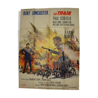 Affiche originale cinéma " Le Train " 1964 Burt Lancaster, Jeanne Moreau...