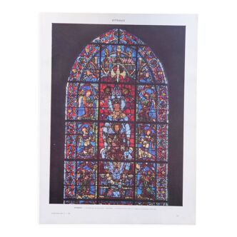 Original lithograph on stained glass windows