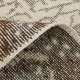 vintage madellion wool rug, Beige Brown Wool rug 6x10 large carpet