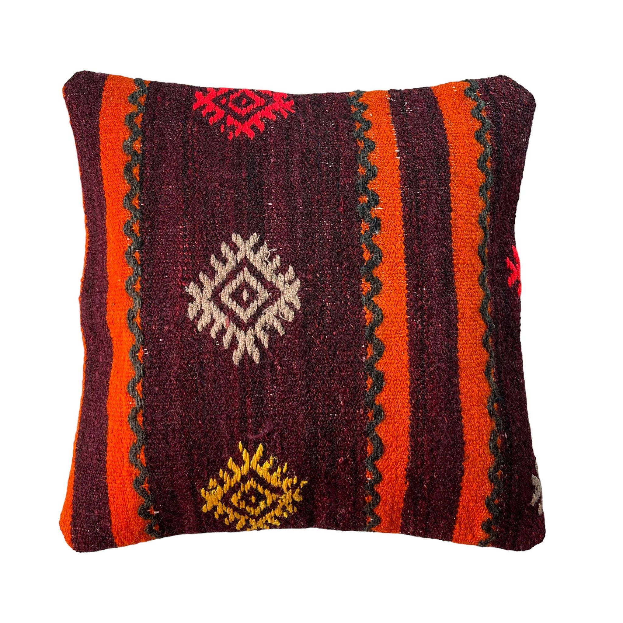 Vintage turkish kilim cushion cover , 40 x 40 cm
