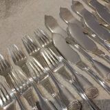 11 fish cutlery 23p silver plated metal goldsmith Cailar Bayard shell