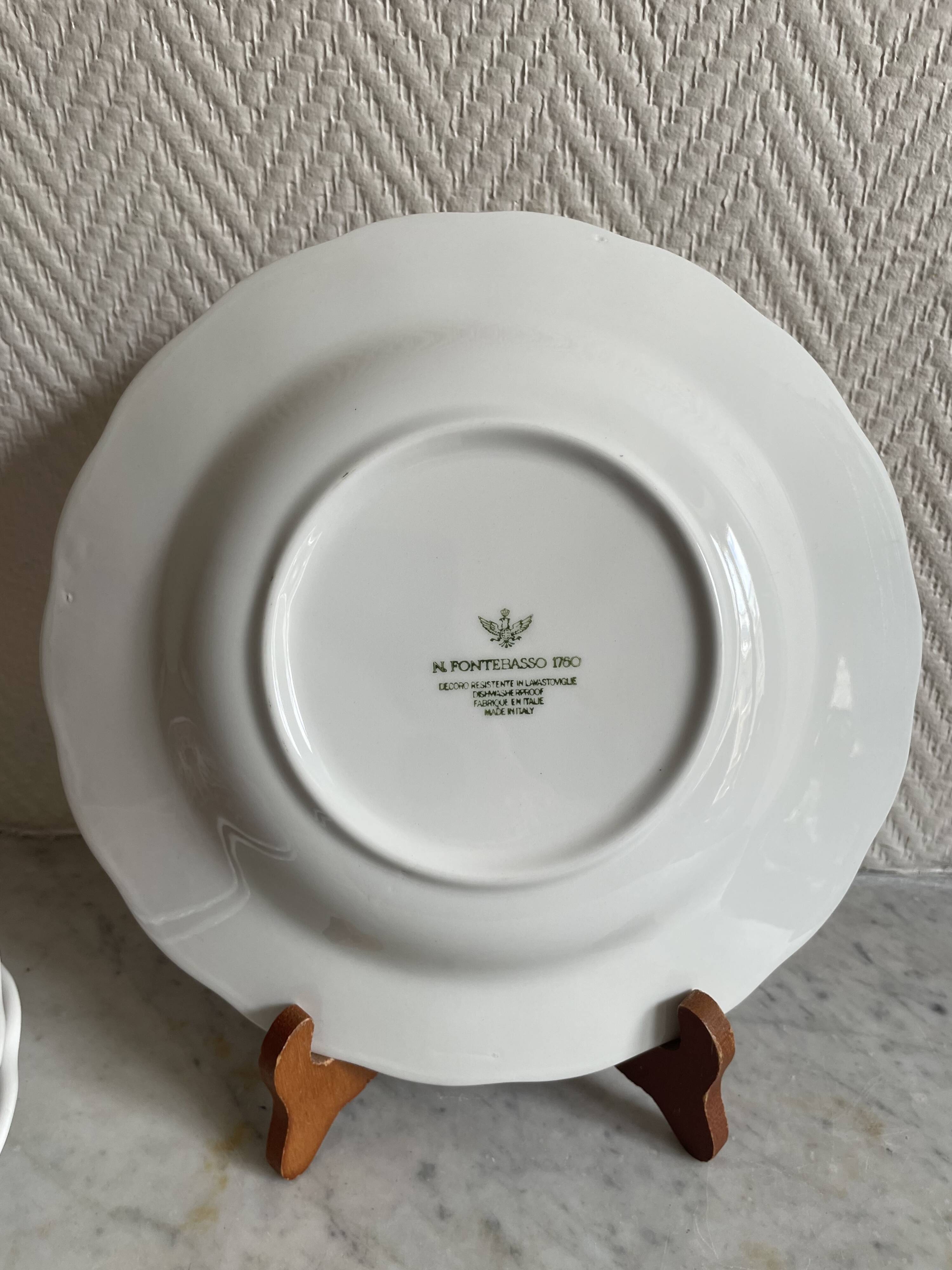 Set of three pink soup plates Fontebasso Made in Italy