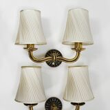 Pair of Wall Sconces in Brass from Viennese Modernism Hugo Gorge, Austria, 1940s