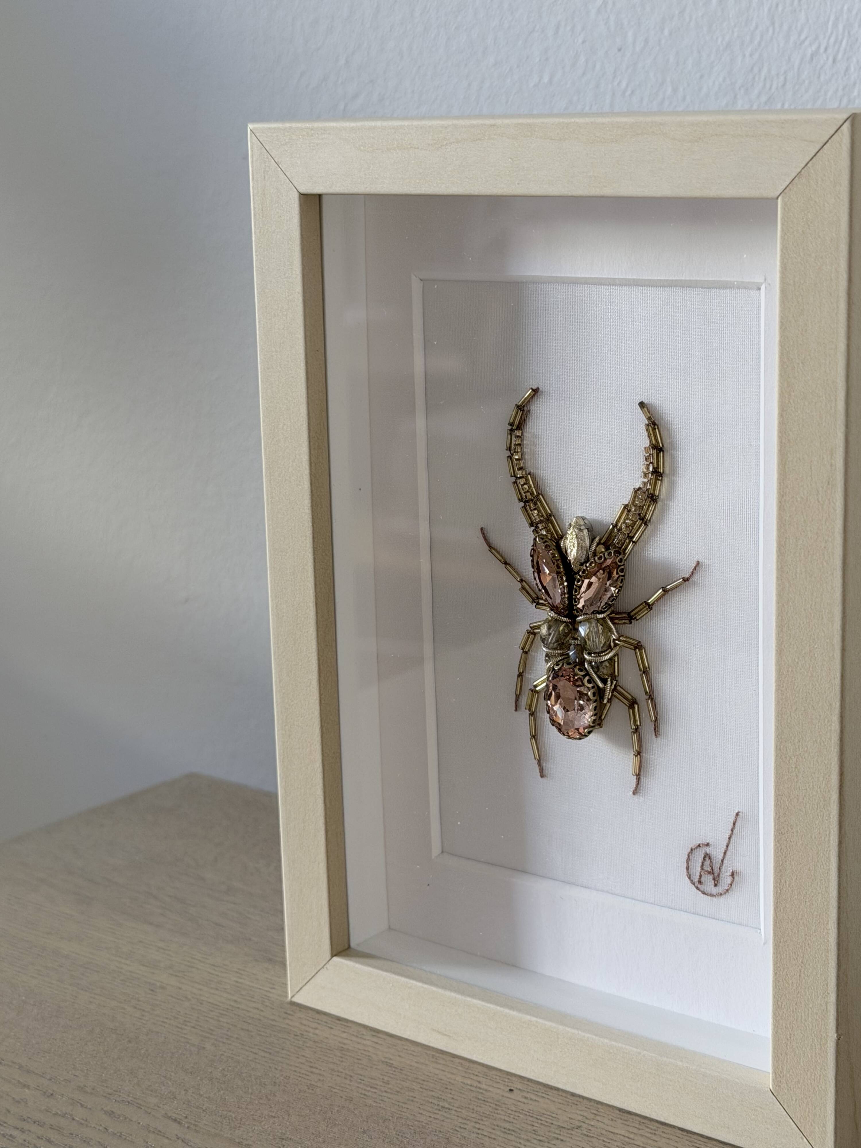 Hand-embroidered insect tableau (unique piece)