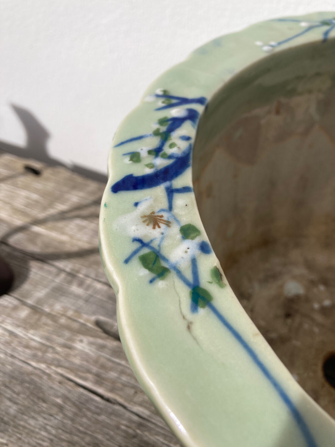 Chinese blue ceramic pot cover