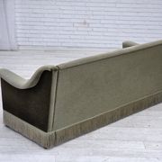 1970s, Danish 3-seater sofa, green furniture velour, beech wood.