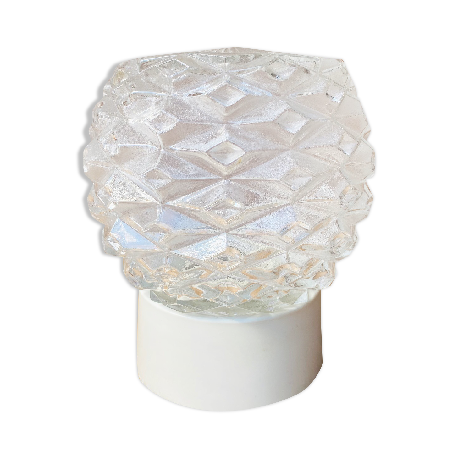 Old molded glass wall lamp