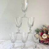 6 vintage white wine glasses