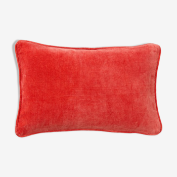 Coussin en velours 50x33cm couleur terracotta