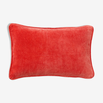 Velvet cushion 50x33cm terracotta color