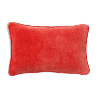 Velvet cushion 50x33cm terracotta color