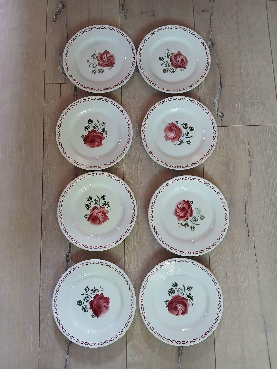 8 old Badonviller dessert plates