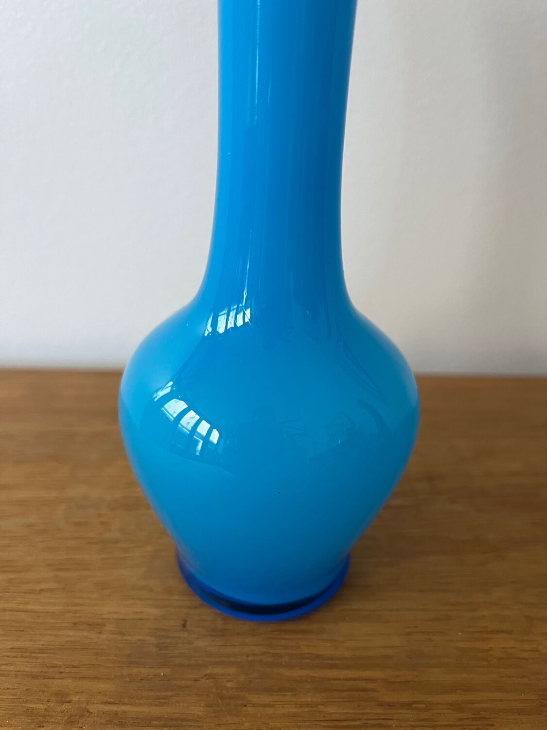 Vase opaline turquoise vintage