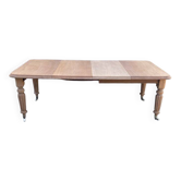 Square table in raw wood with 2 extensions