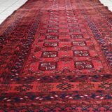 Handmade vintage Afghan Ersari runner 108cm x 282cm, 1960s
