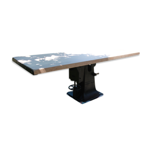 Table bois massif pied en fonte