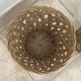 Vintage woven wicker plant pot cover