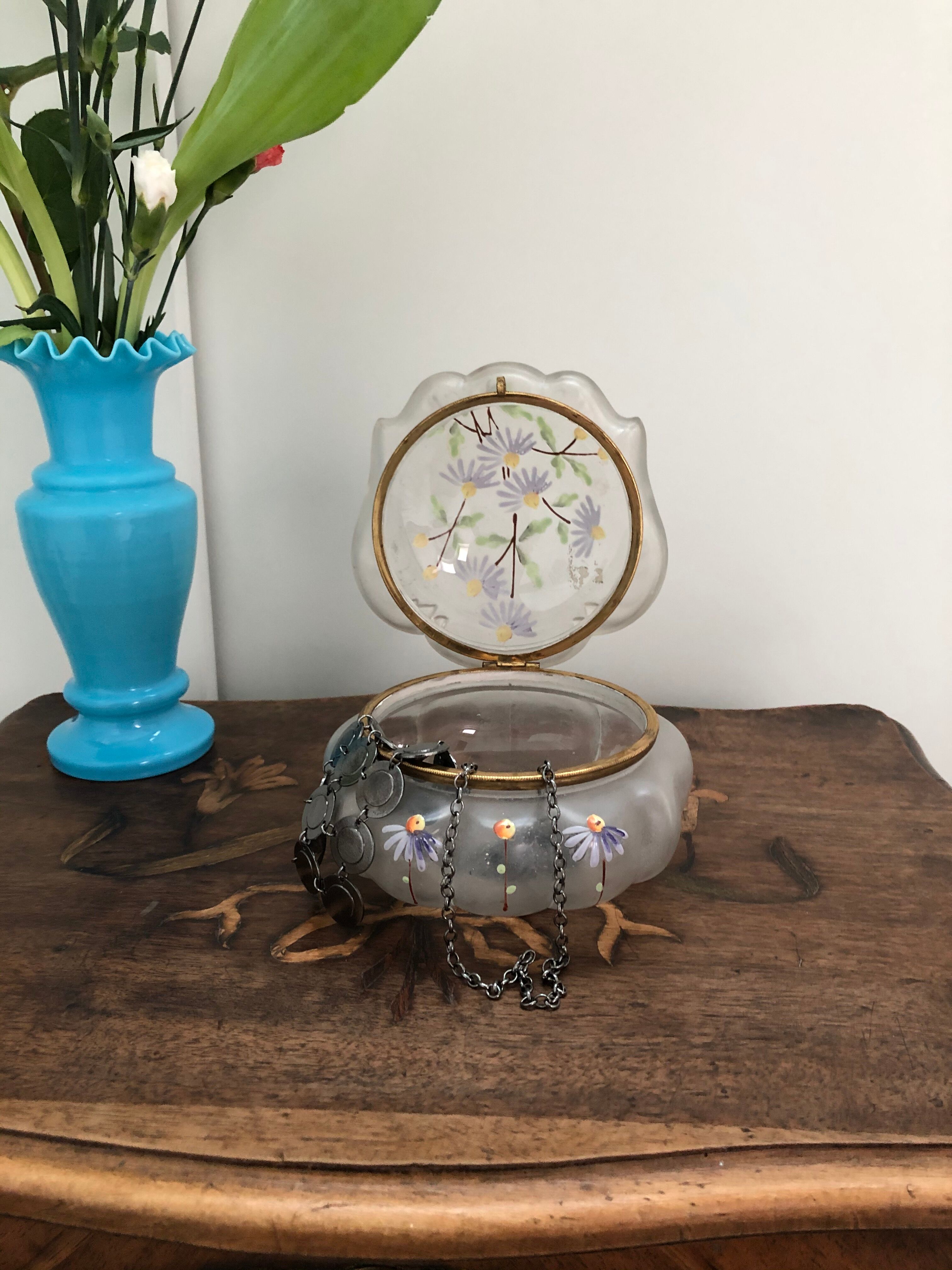 Old candy - hand-painted glass - France