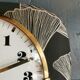 Vintage formica clock rectangular silent wall pendulum "Beroz black gold"