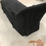 Banquette-lit en velours noir-méridienne