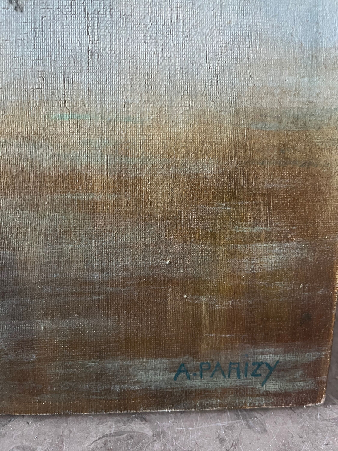 Fishing day, oil on canvas signed A. Parizy