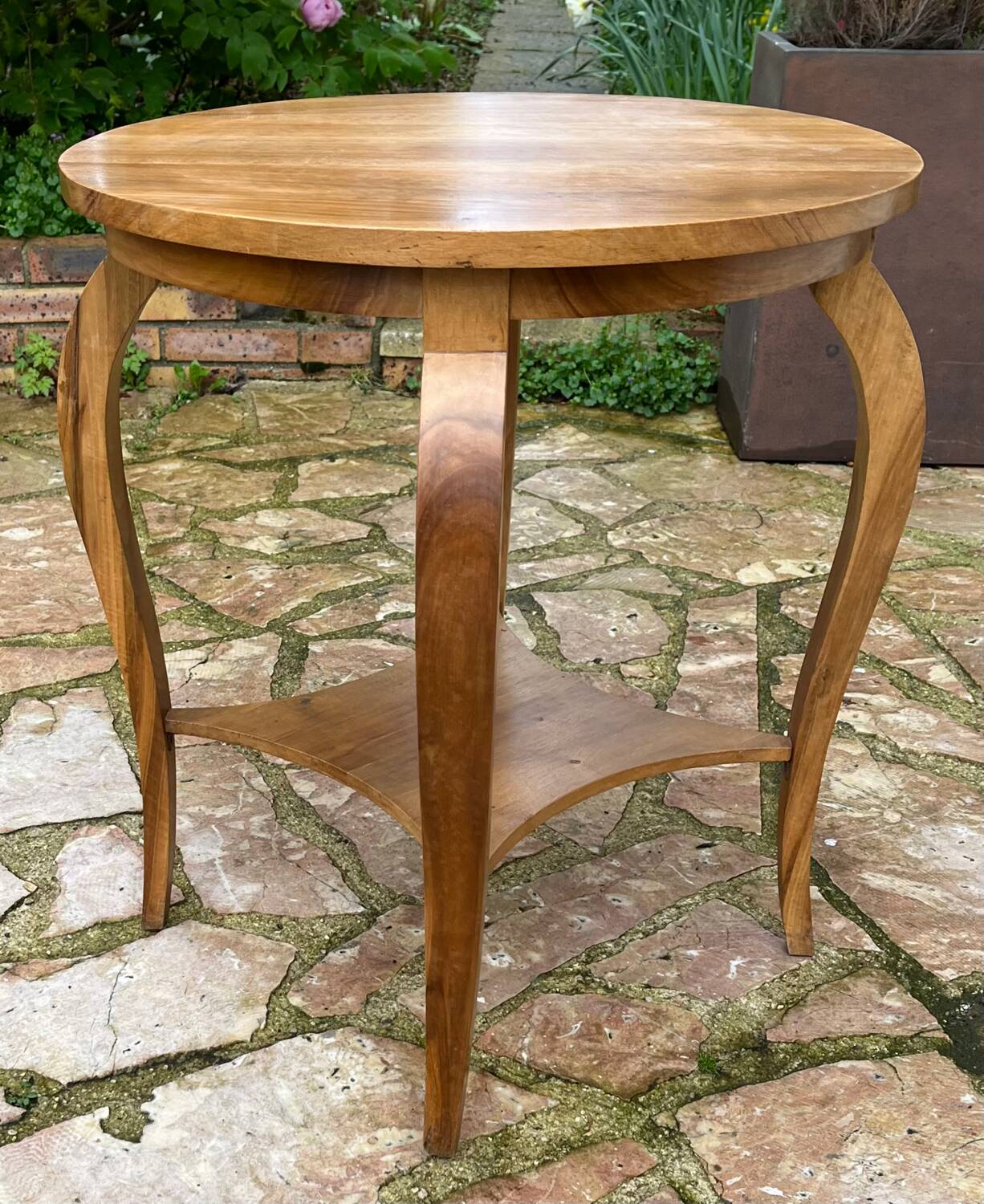 Old wooden pedestal table