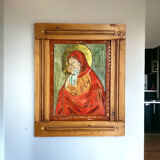 Table fixed under glass virgin icon our lady of vladimir