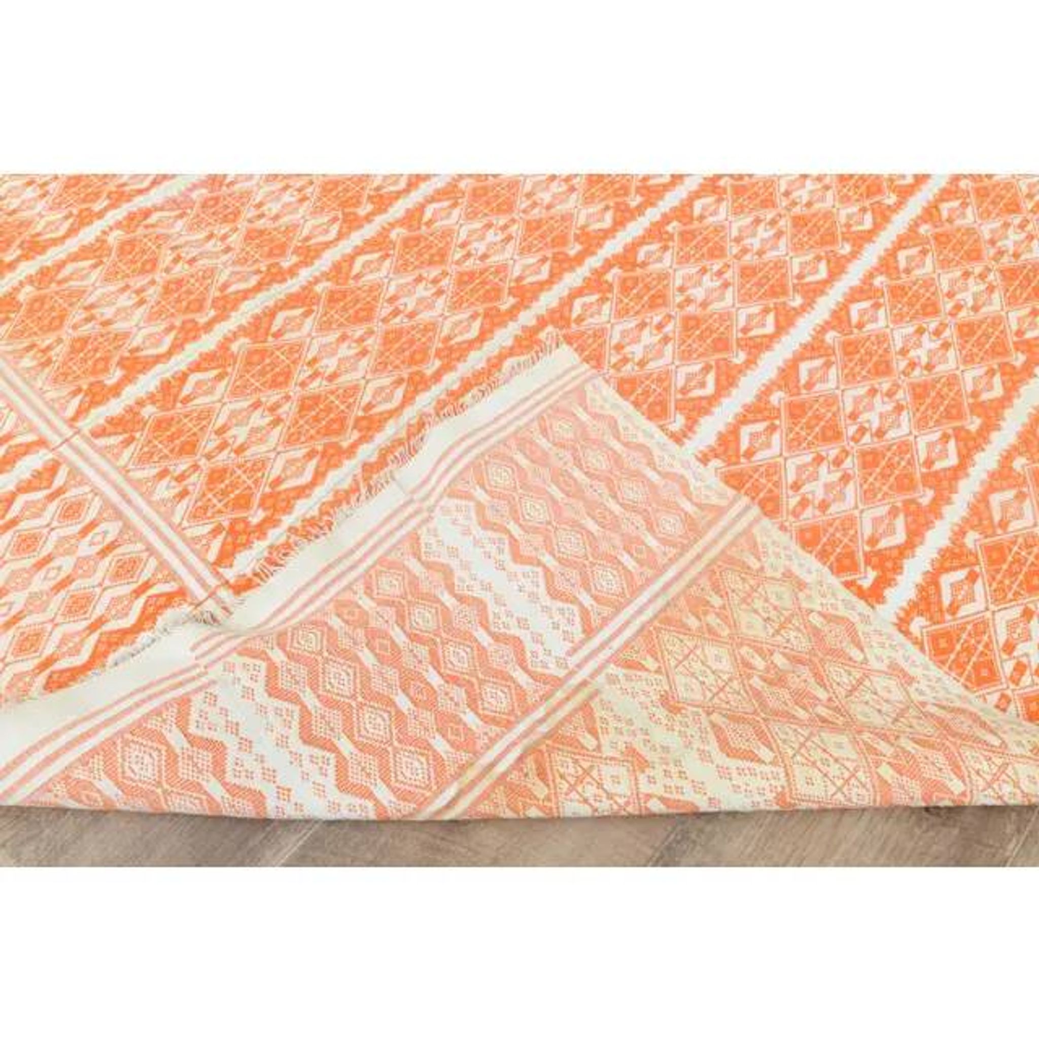 1970s Vintage Turkish Handmade Wool Cotton Orange Kilim Rug 112x180