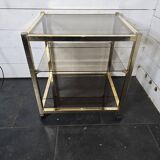 Brass and smoked glass side table from the 70s