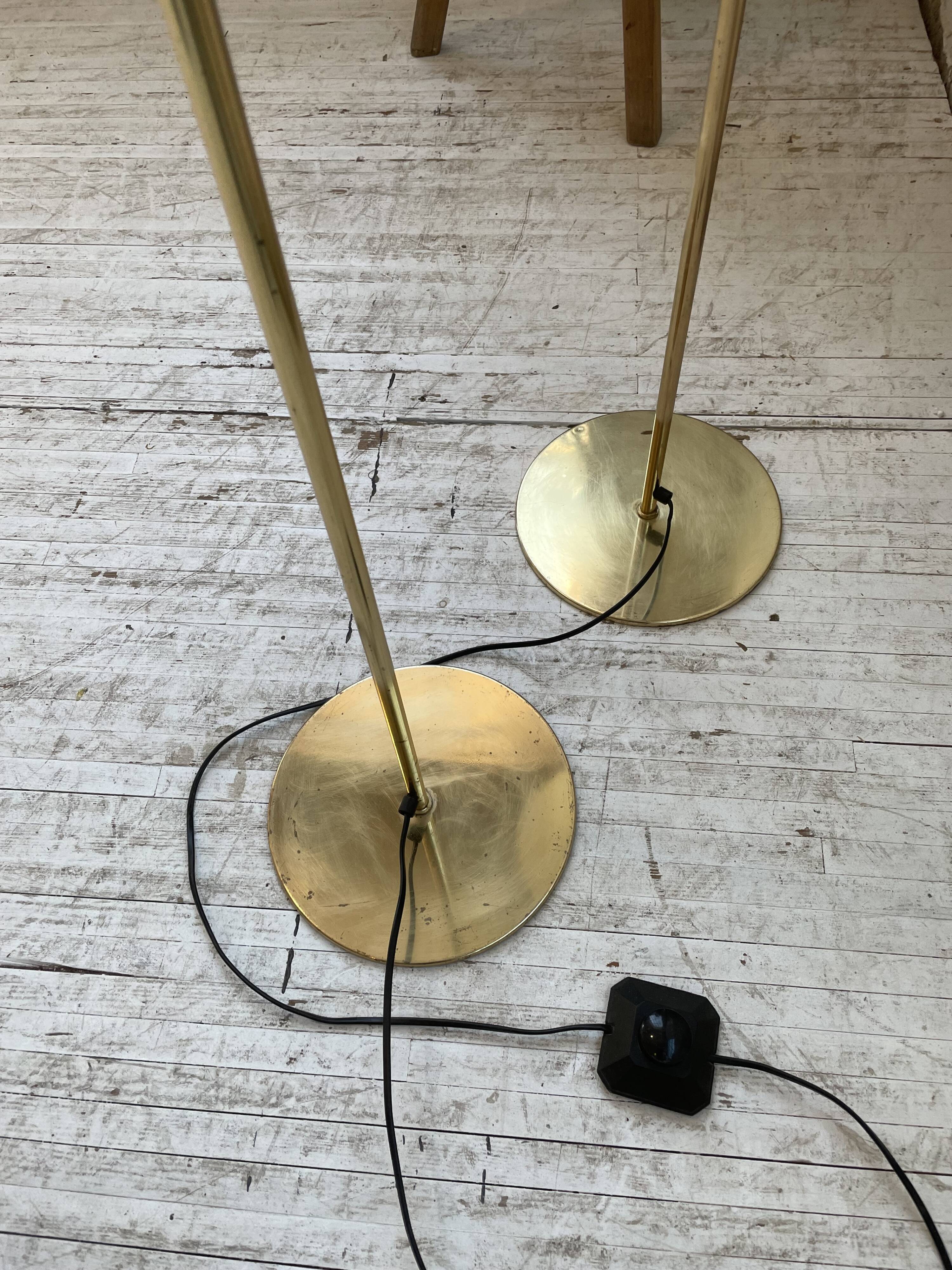 Pair of SCE floor lamps articulated brass 70s