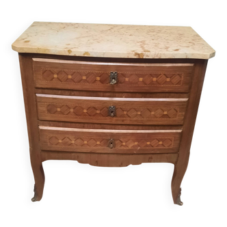 Commode marquetterie  style Louis XV  du 29 ème siècle