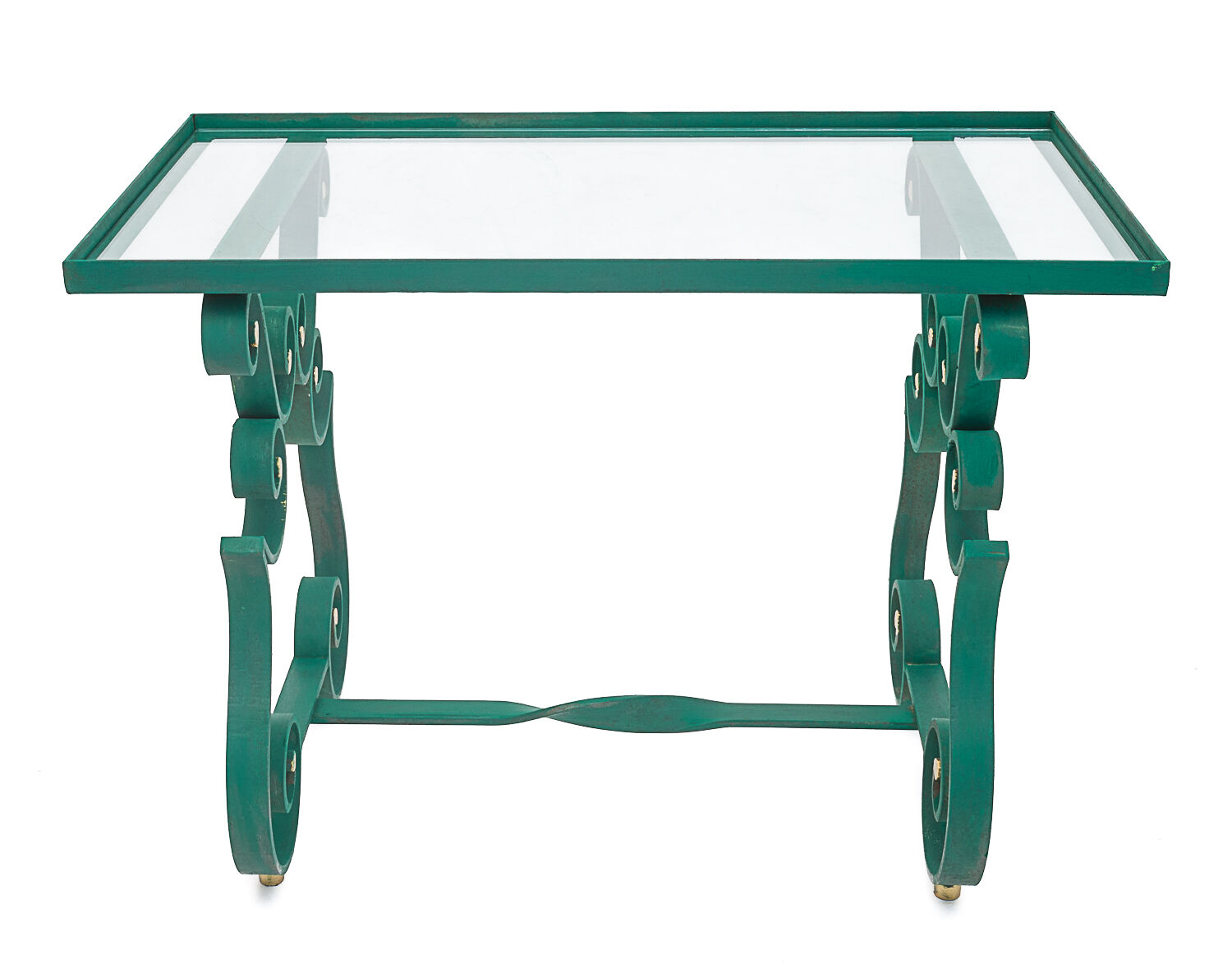 Wrought iron coffee table, Merceris, 1950