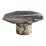 Octagonal coffee table in Cipollino Italian marble, 1980