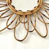 Rattan sun mirror 60's - 53cm