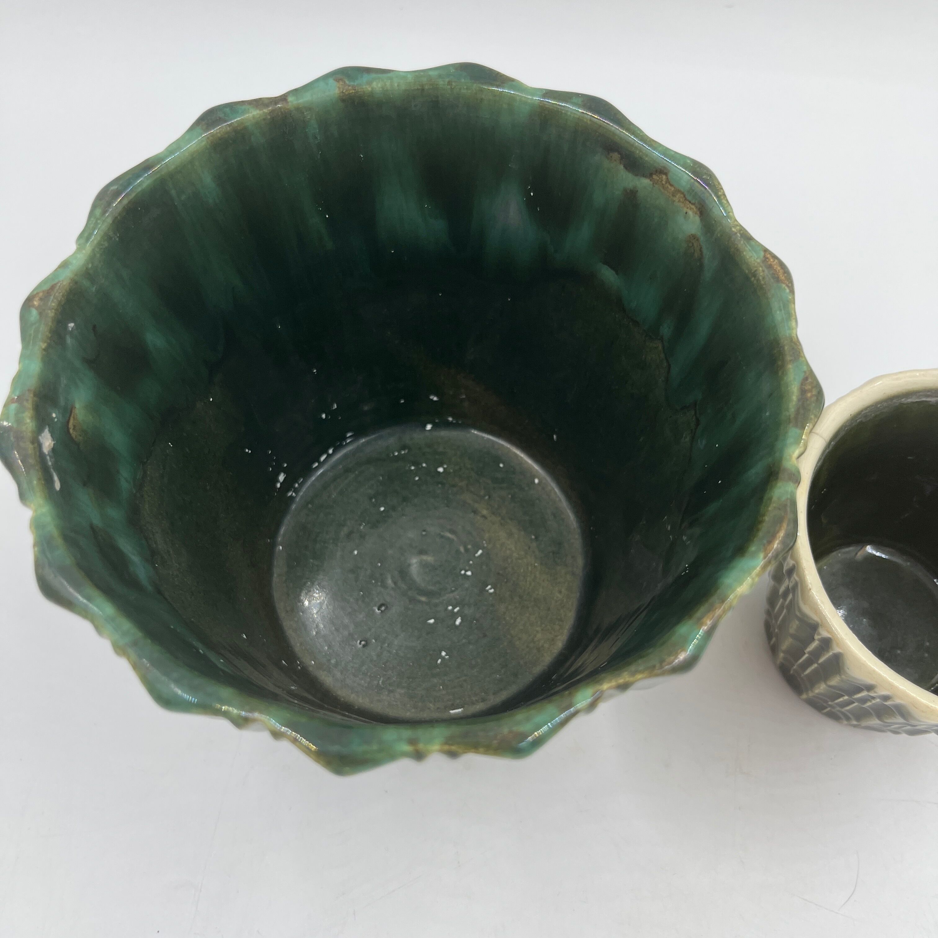 Duo de cache-pots art déco faïencerie de Thulin