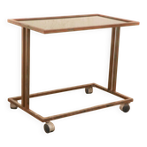Czechoslovak vintage serving trolley on wheels, mid-century bar cart, 1970s