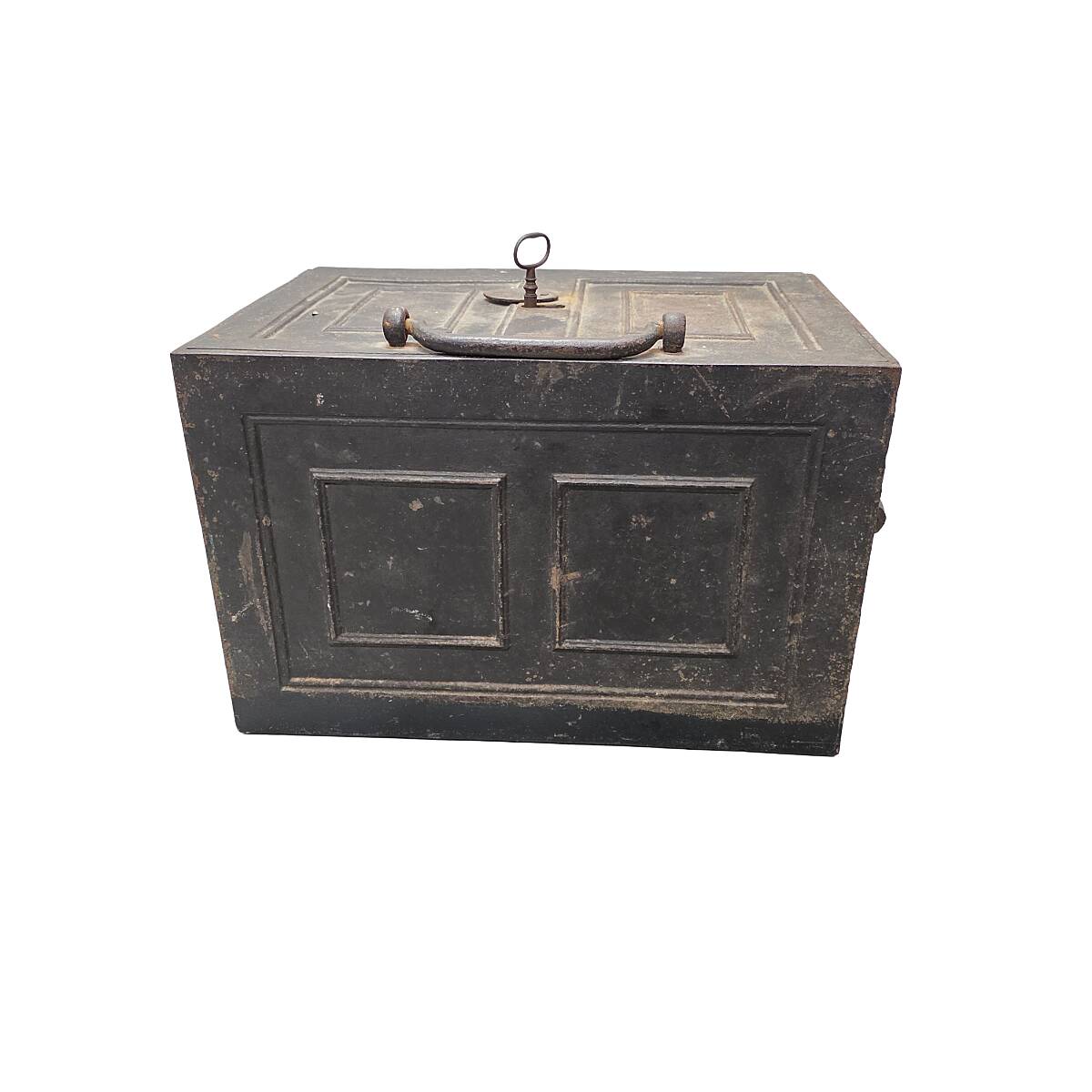 Antique English Cast Iron Safe, mid 1800s