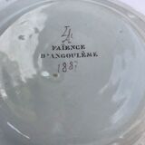 Pair of plates in Angoulême earthenware dated and signed nineteenth century