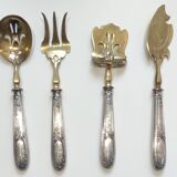 Ancien service  à dessert mignardises 4 pièces argent gaufré poinçon minerve