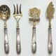 Old sweet dessert service 4 pieces silver embossed minerva hallmark