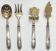 Old sweet dessert service 4 pieces silver embossed minerva hallmark
