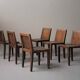 Set of 6 handcrafted oak chairs, France, circa 1970.