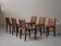 Set of 6 handcrafted oak chairs, France, circa 1970.