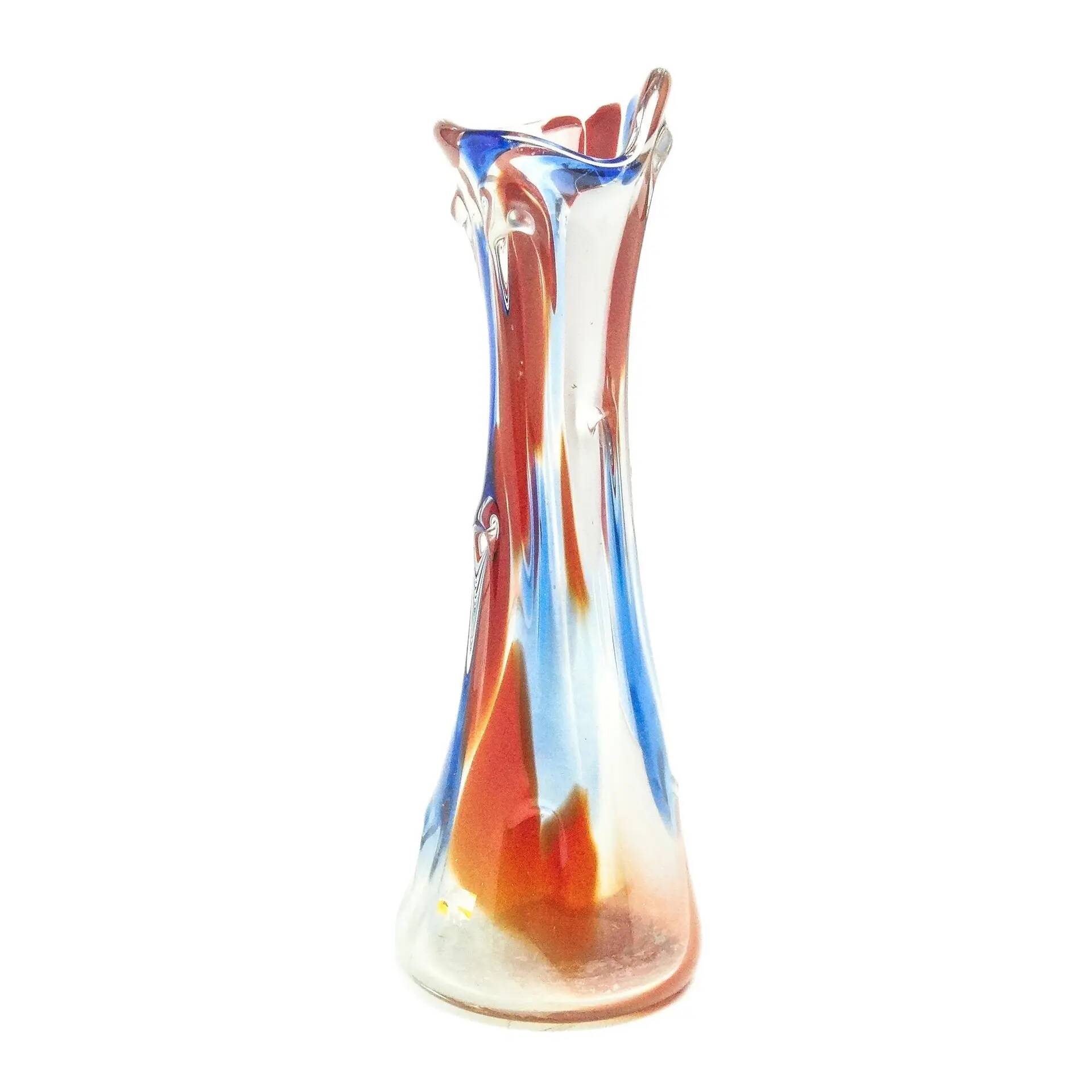Mid-century modern vase, multicolour glass, Huta Hortensja, Poland, 1970s