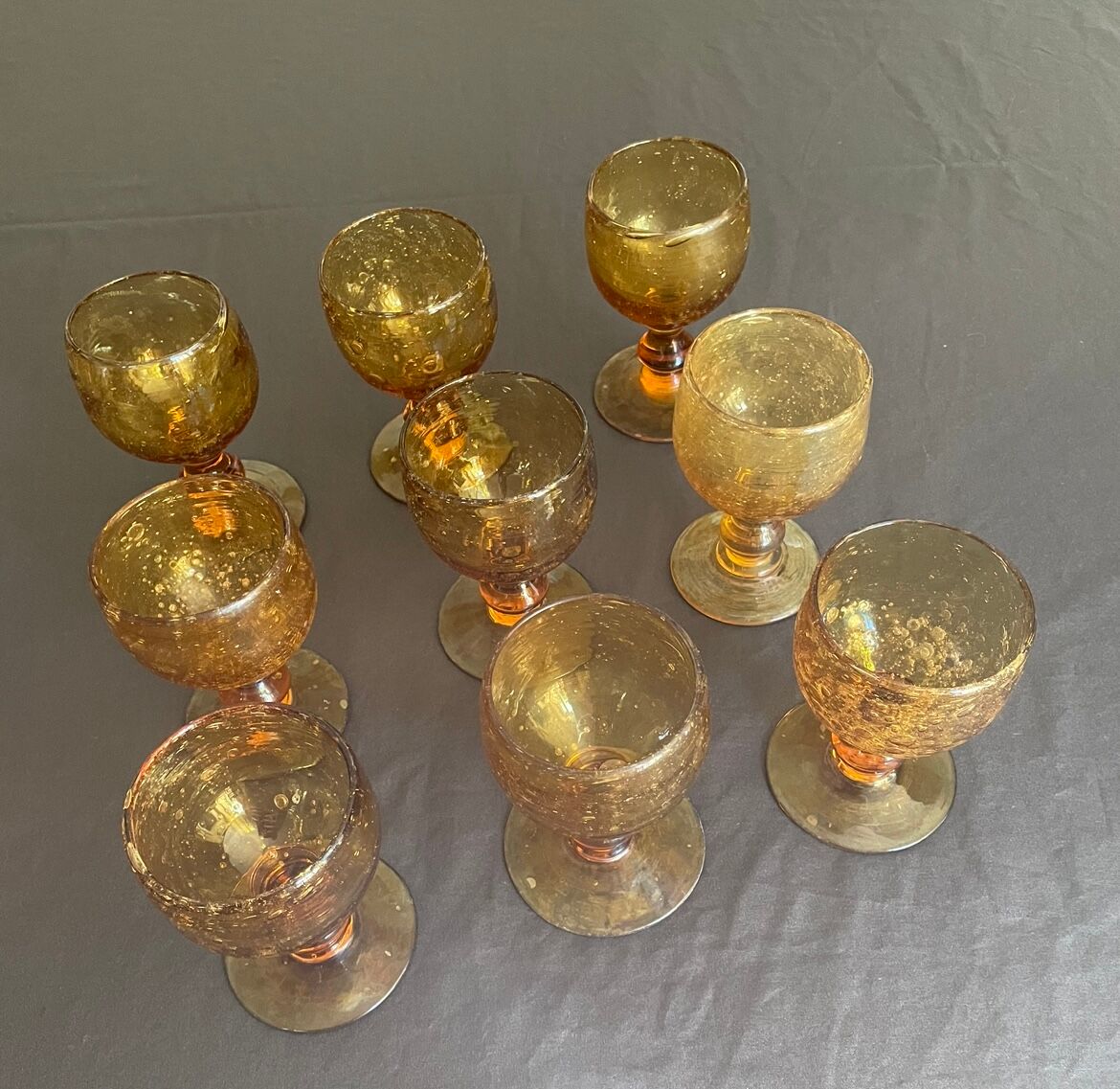Amber bubble foot glasses