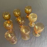 Amber bubble foot glasses