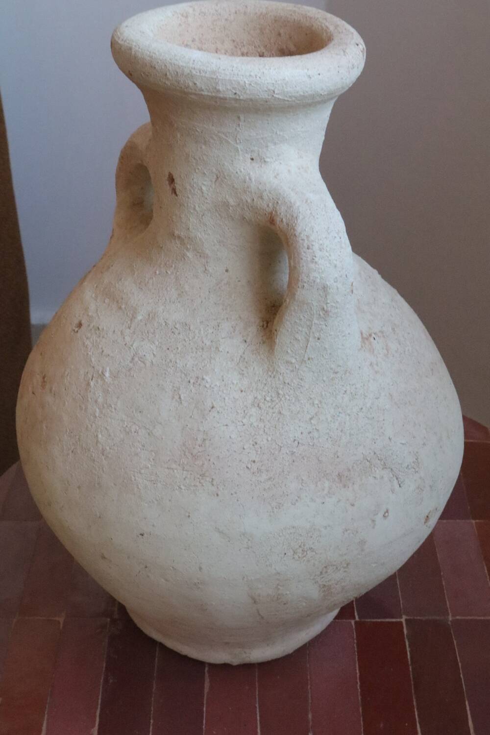Raw wabi-sabi tamegroute amphora vase