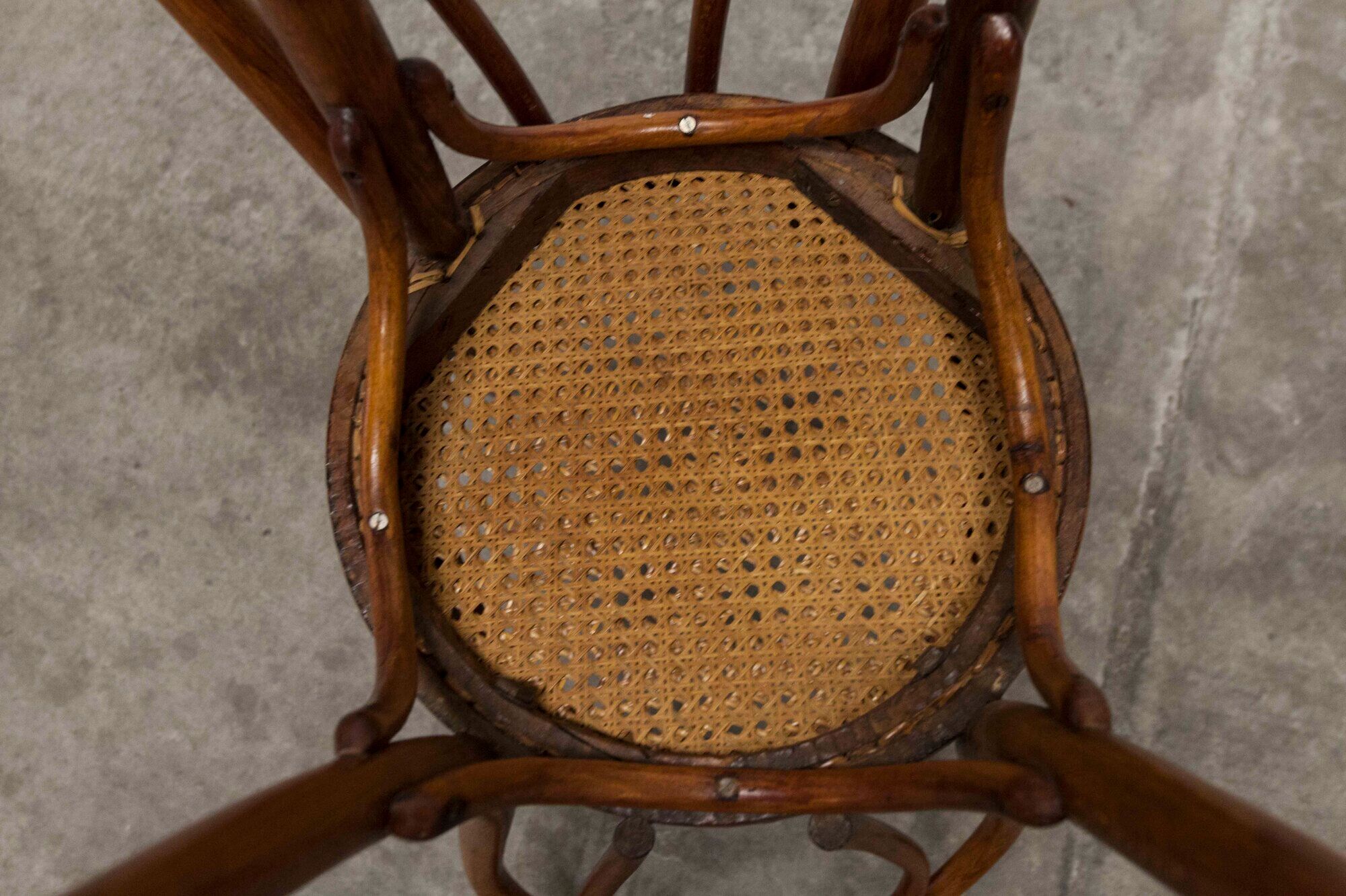 Pair of chairs bistrto Brief 1900 curved wood and canning